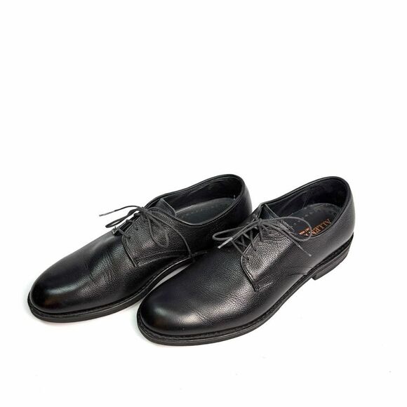 Allen Edmonds Nomad Derby Shoes Black Pebbled Leather Lace Up Plain Toe size 10B